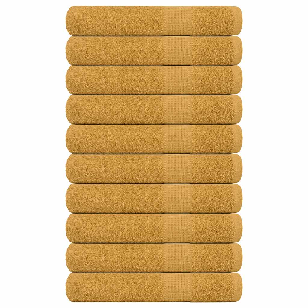 vidaXL Toallas de sauna 10 uds 100% algodón oro 80x200 cm 360 gsm