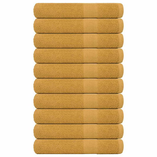 vidaXL Toallas de sauna 10 uds 100% algodón oro 80x200 cm 360 gsm