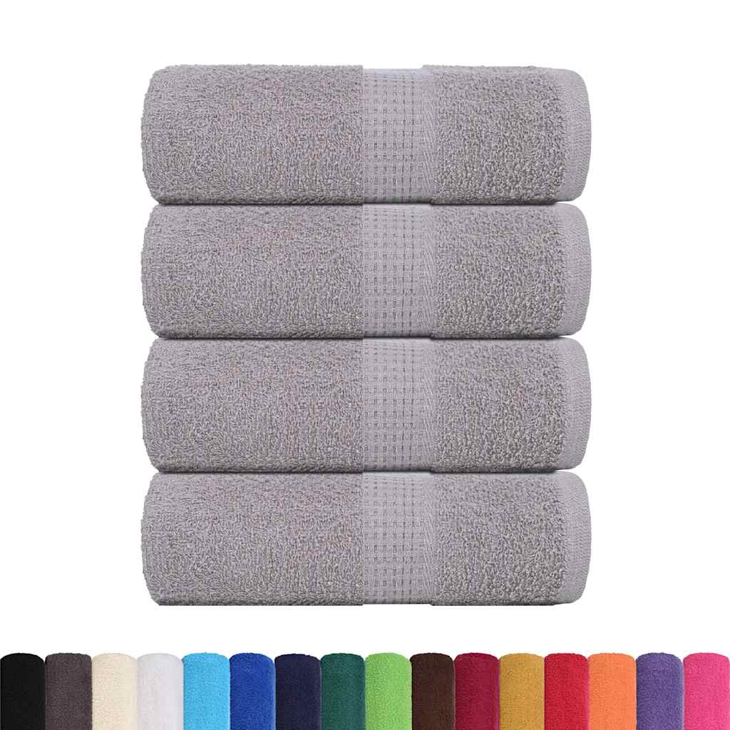 vidaXL Toallas de jabón 4 uds gris 30x30 cm 360 gsm 100% algodón