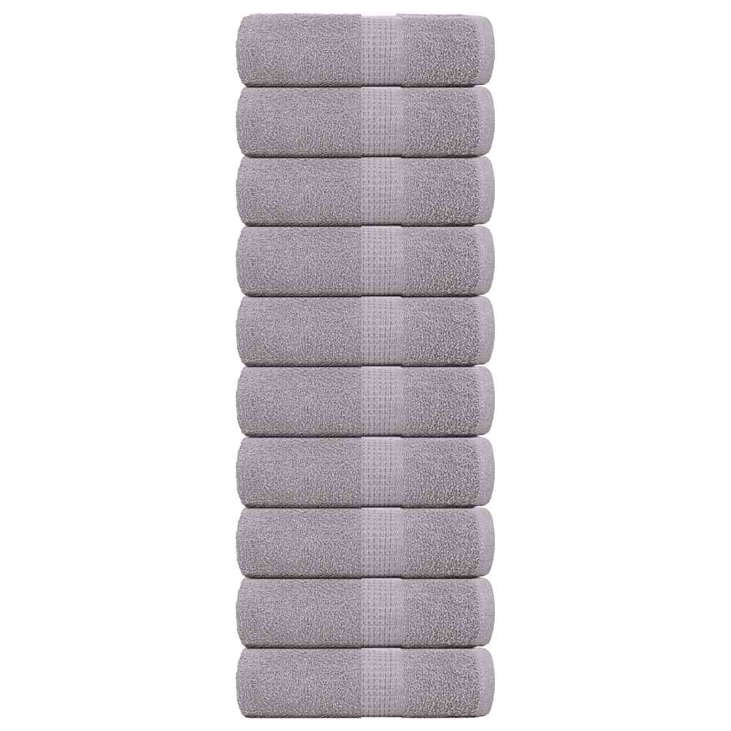 vidaXL Toallas de jabón 10 uds gris 30x30 cm 360 gsm 100% algodón