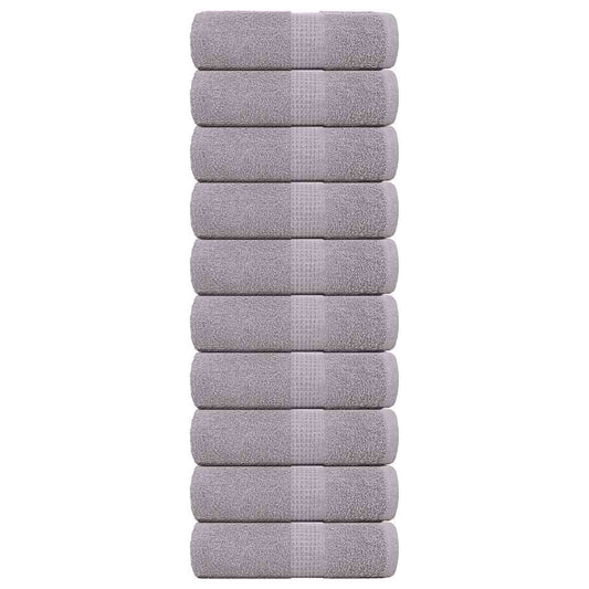 vidaXL Toallas de jabón 10 uds gris 30x30 cm 360 gsm 100% algodón