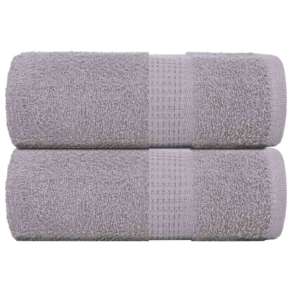 vidaXL Toallas de visita 2 uds gris 30x50 cm 360 gsm 100% algodón