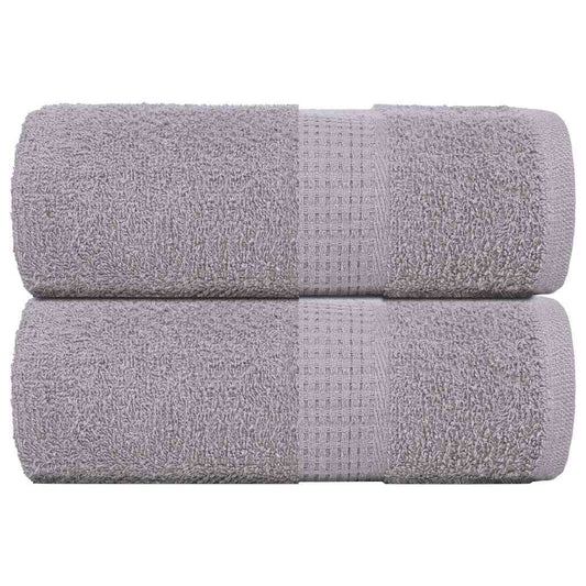 vidaXL Toallas de visita 2 uds gris 30x50 cm 360 gsm 100% algodón