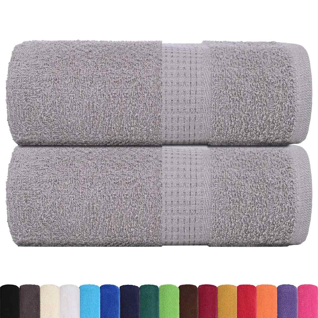 vidaXL Toallas de visita 2 uds gris 30x50 cm 360 gsm 100% algodón