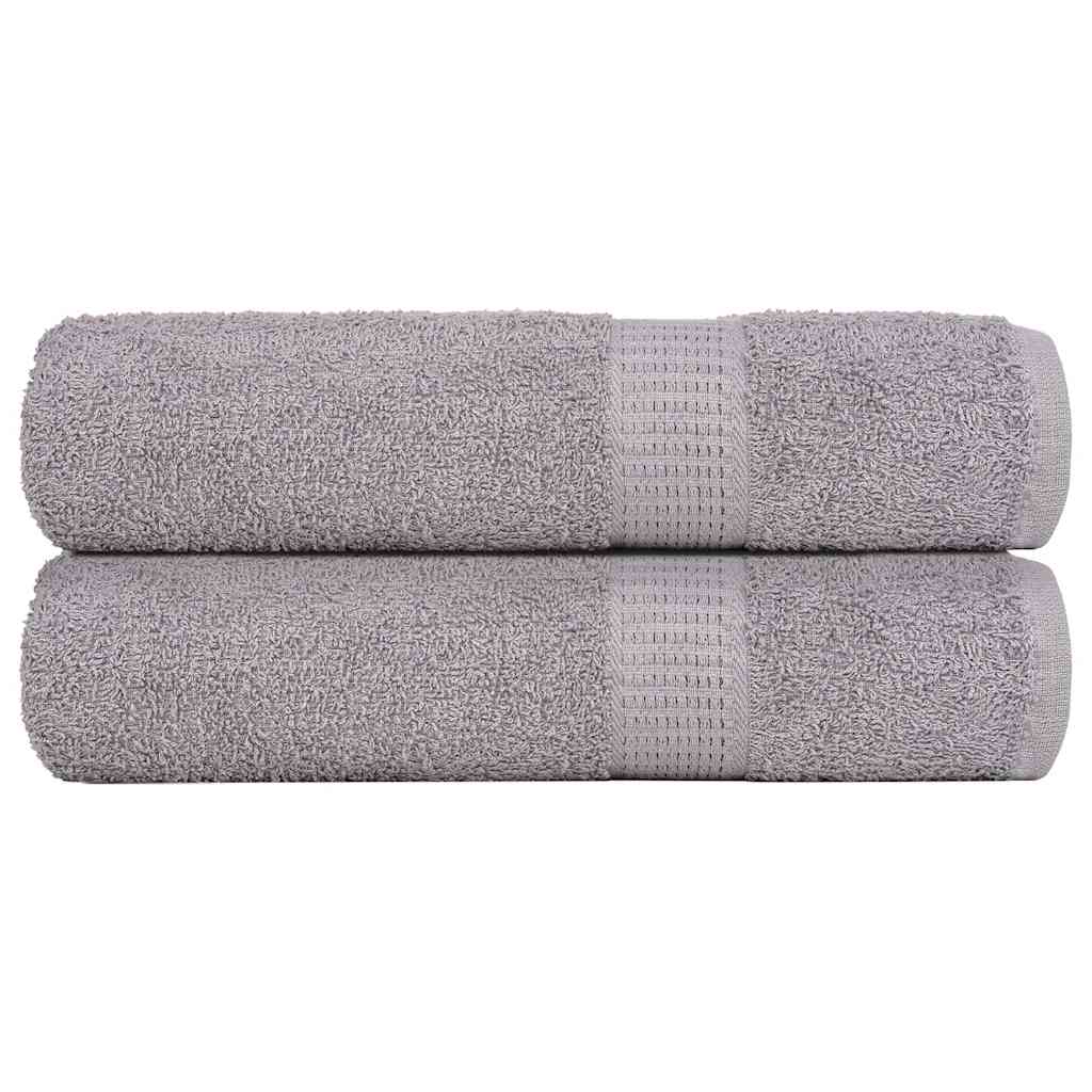 vidaXL Toallas de mano 2 uds 100% algodón gris 50x100 cm 360 gsm