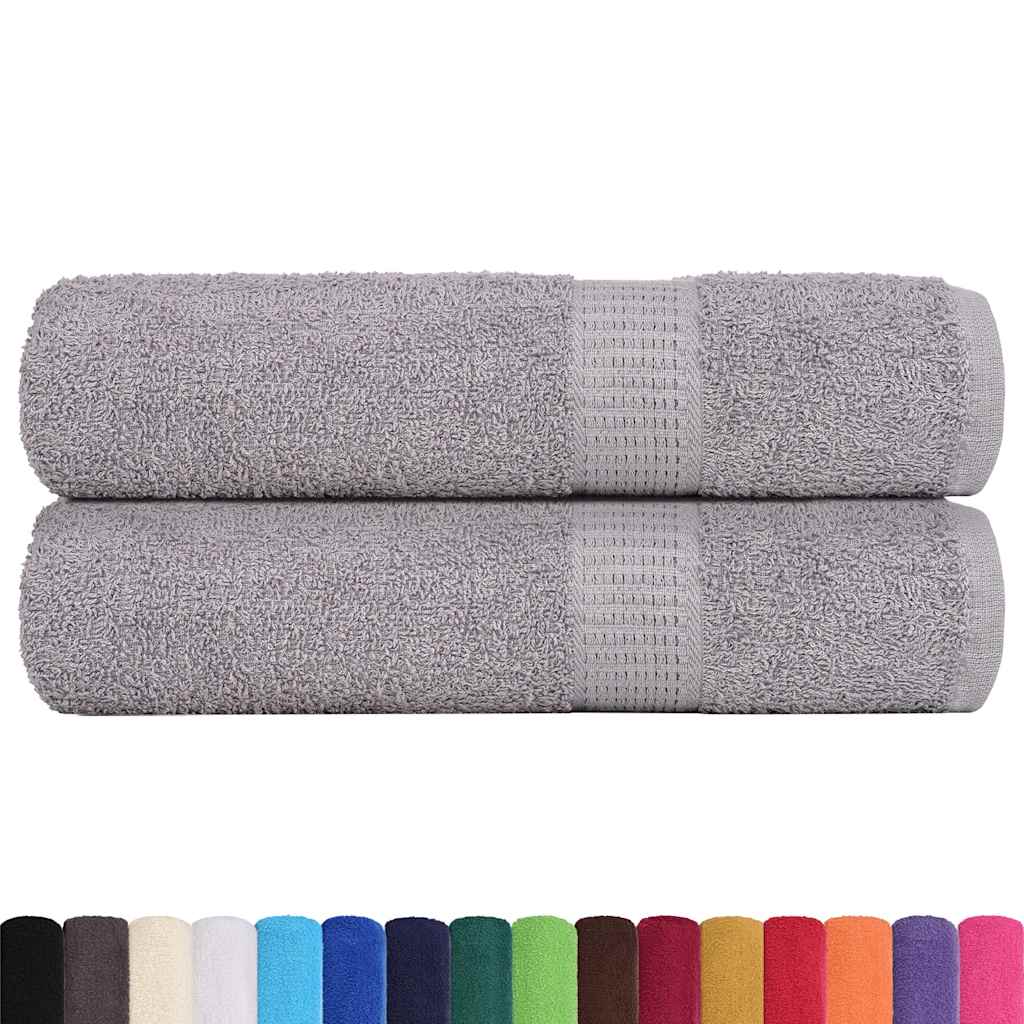 vidaXL Toallas de mano 2 uds 100% algodón gris 50x100 cm 360 gsm