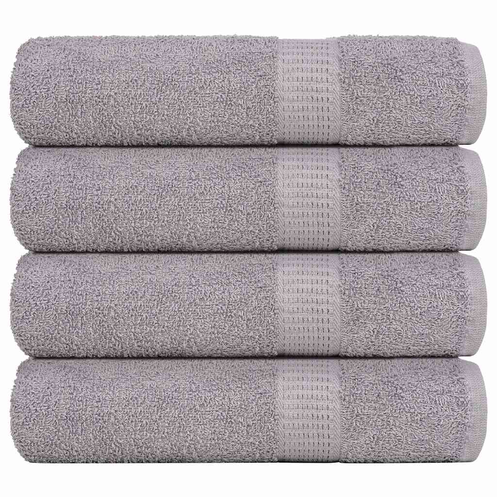 vidaXL Toallas de mano 4 piezas gris 50x100 cm 360 gsm 100% algodón