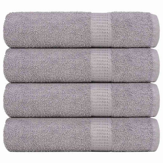 vidaXL Toallas de mano 4 piezas gris 50x100 cm 360 gsm 100% algodón