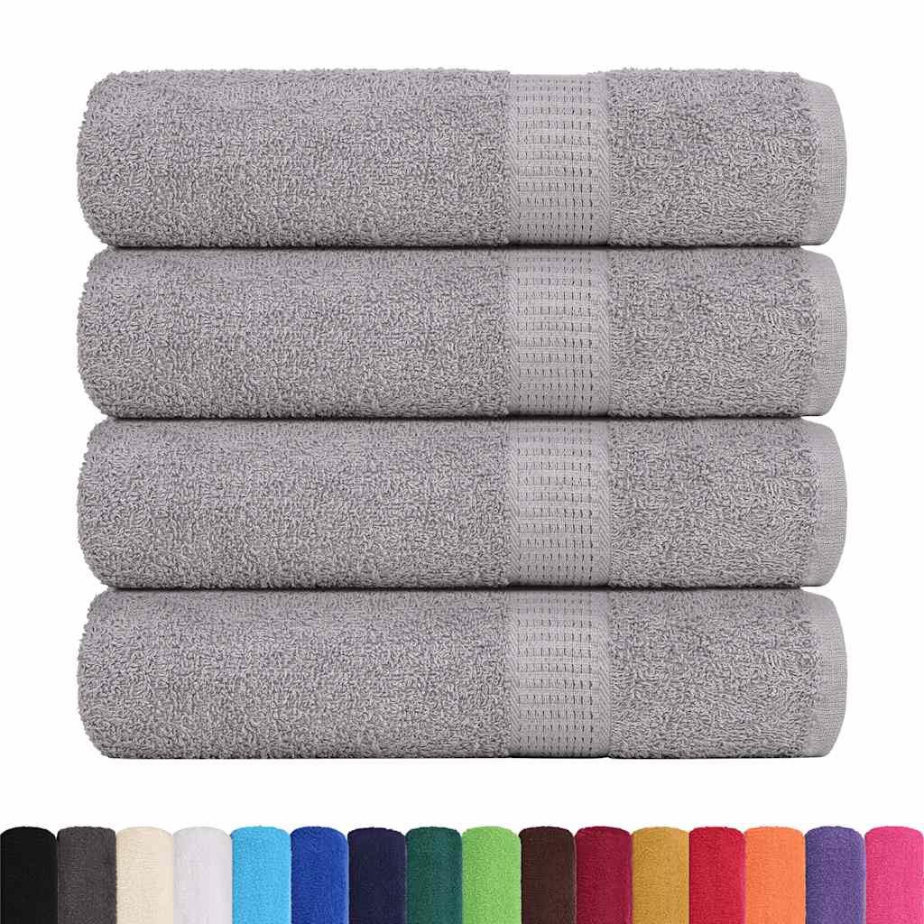 vidaXL Toallas de mano 4 piezas gris 50x100 cm 360 gsm 100% algodón