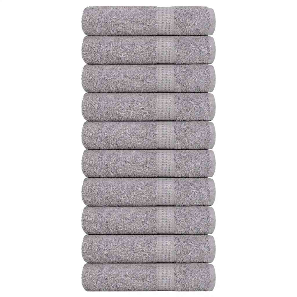 vidaXL Toallas de mano 10 uds 100% algodón gris 50x100 cm 360 gsm