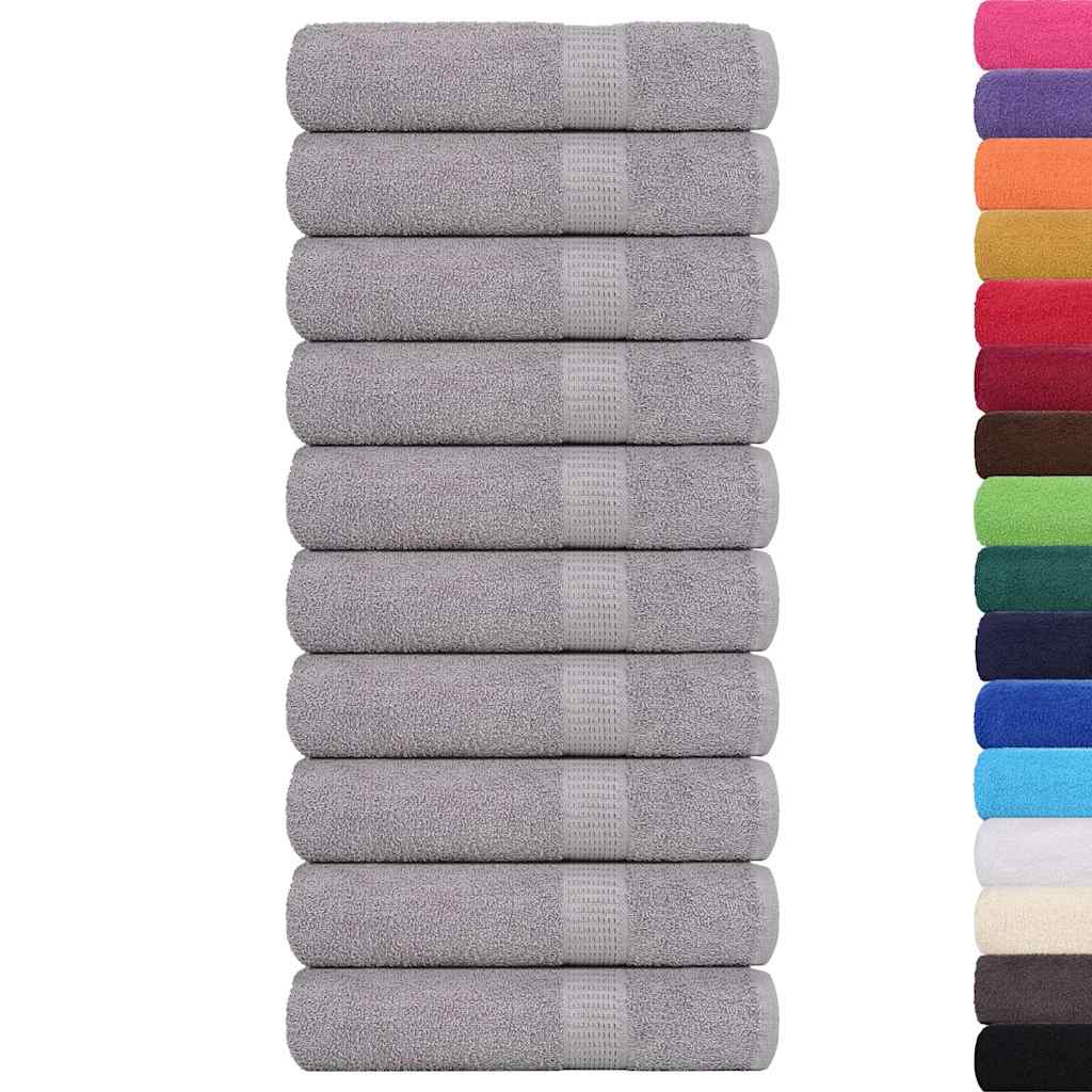 vidaXL Toallas de mano 10 uds 100% algodón gris 50x100 cm 360 gsm