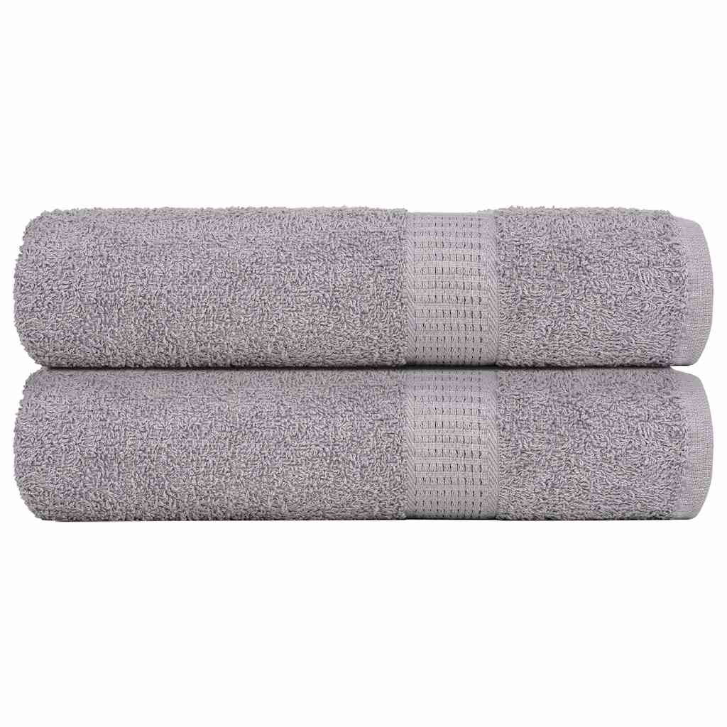 vidaXL Toallas de ducha 2 uds 100% algodón gris 70x140 cm 360 gsm