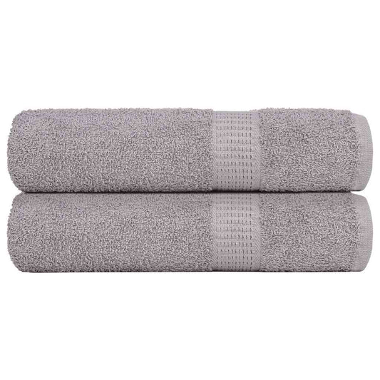 vidaXL Toallas de baño 2 uds gris 100x150 cm 360 gsm 100% algodón