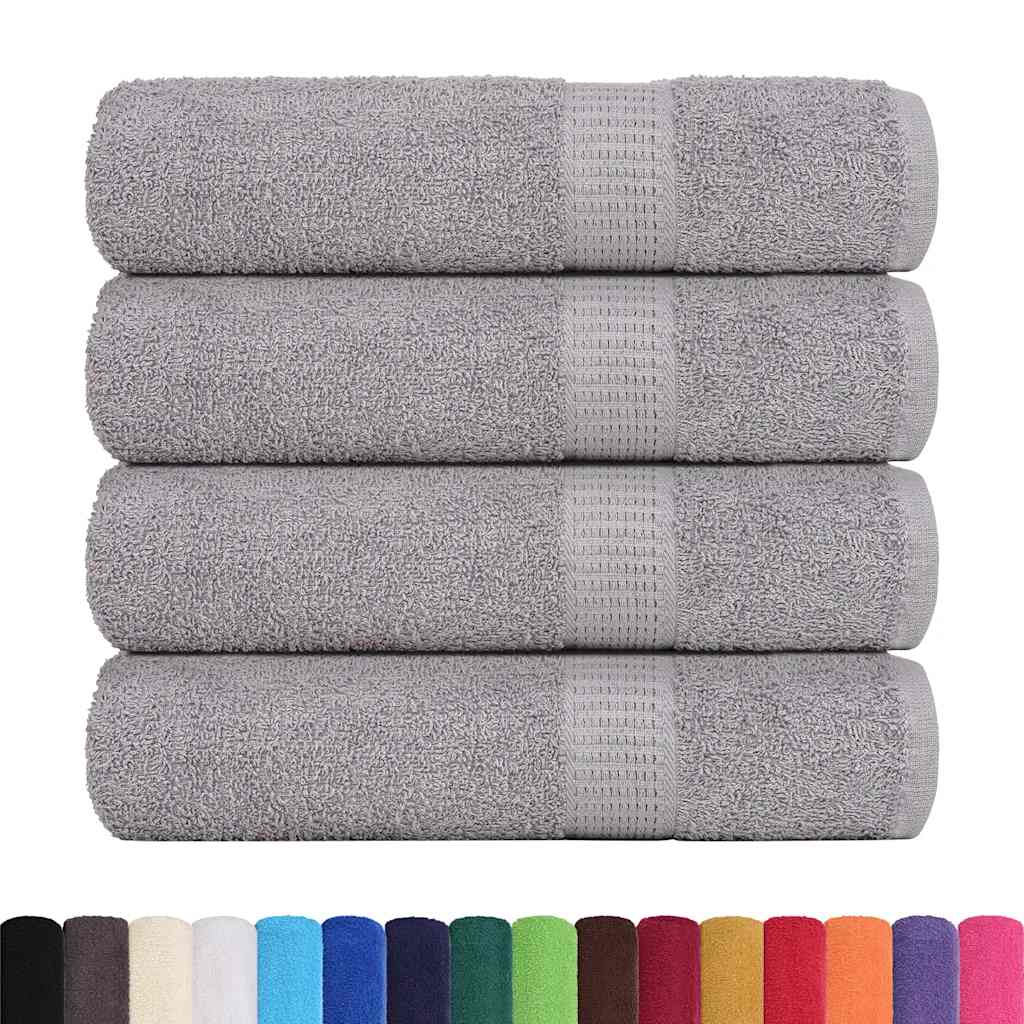 vidaXL Toallas de baño 4 uds gris 100x150 cm 360 gsm 100% algodón