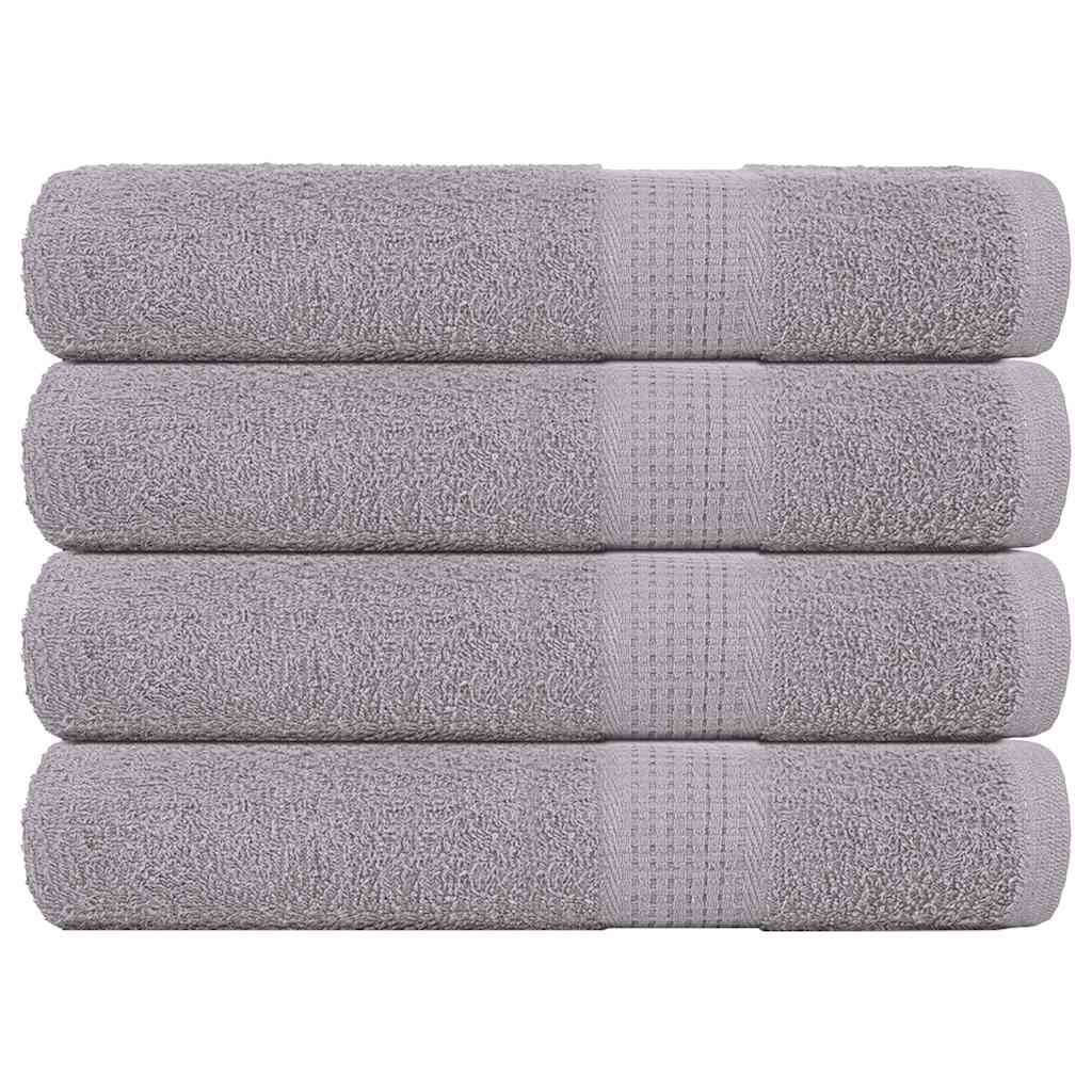 vidaXL Toallas de sauna 4 uds 100% algodón gris 80x200 cm 360 gsm