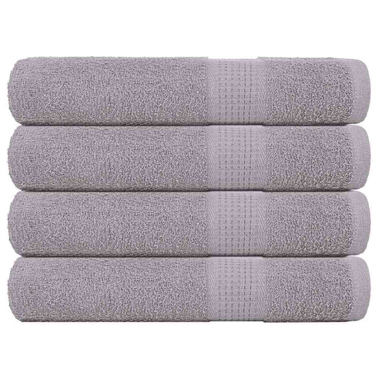 vidaXL Toallas de sauna 4 uds 100% algodón gris 80x200 cm 360 gsm