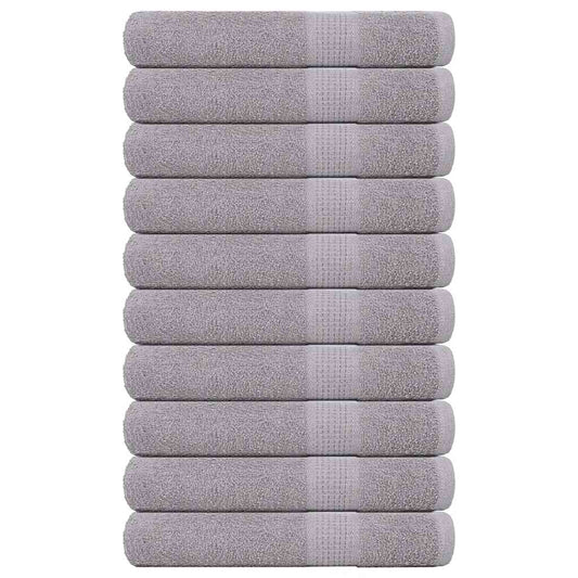 vidaXL Toallas de sauna 10 uds 100% algodón gris 80x200 cm 360 gsm