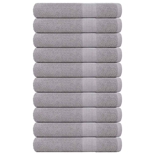 vidaXL Toallas 10 piezas gris 100x200 cm 360 g/m² 100% Algodón