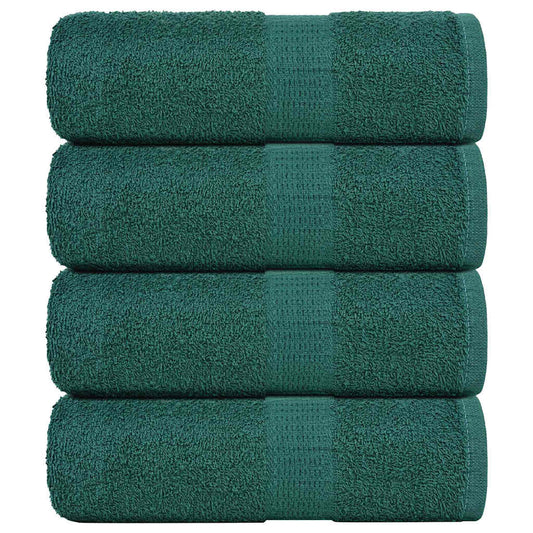 vidaXL Toallas de jabón 4 uds verde 30x30 cm 360 gsm 100% algodón