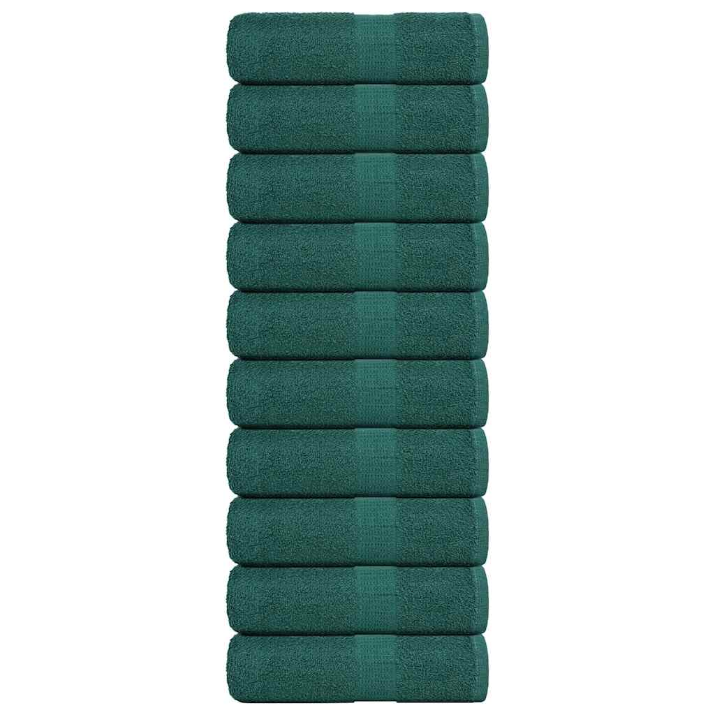 vidaXL Toallas de jabón 10 uds verde 30x30 cm 360 gsm 100% algodón