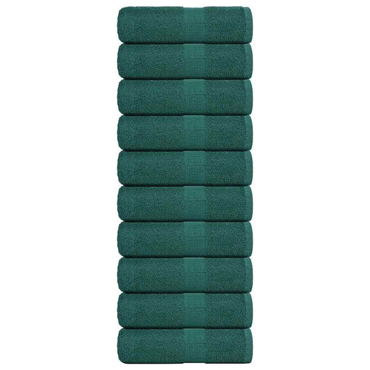 vidaXL Toallas de jabón 10 uds verde 30x30 cm 360 gsm 100% algodón