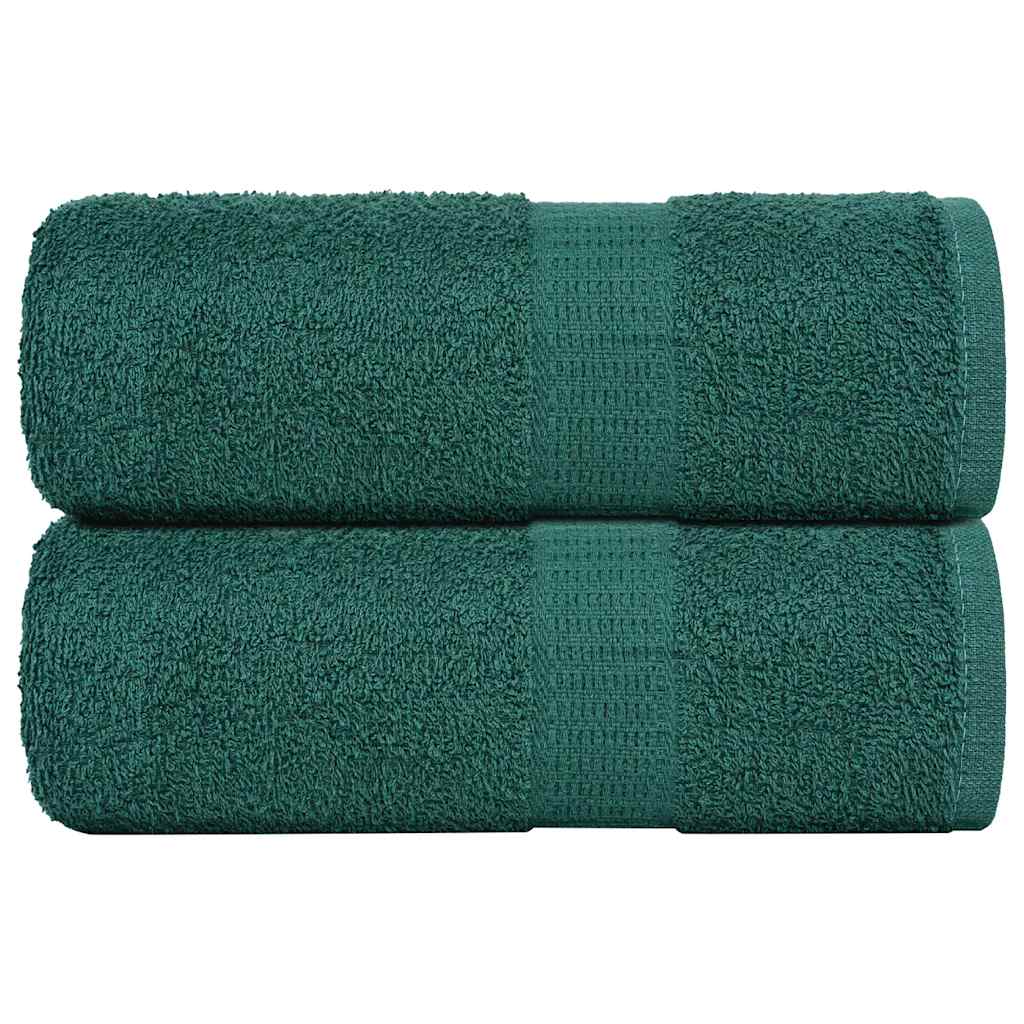 vidaXL Toallas de visita 2 uds verde 30x50 cm 360 gsm 100% algodón