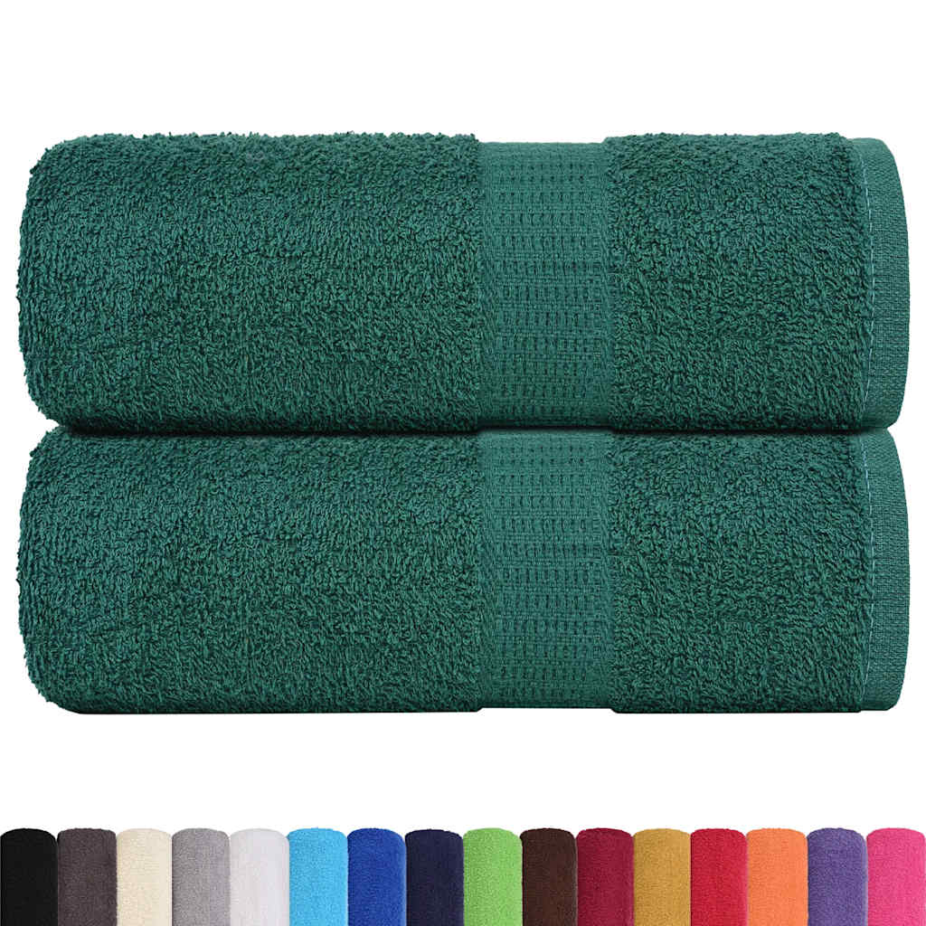 vidaXL Toallas de visita 2 uds verde 30x50 cm 360 gsm 100% algodón