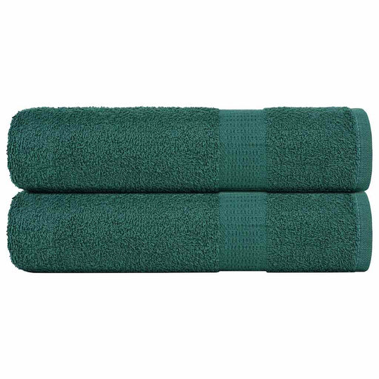 vidaXL Toallas de mano 2 uds 100% algodón verde 50x100 cm 360 gsm