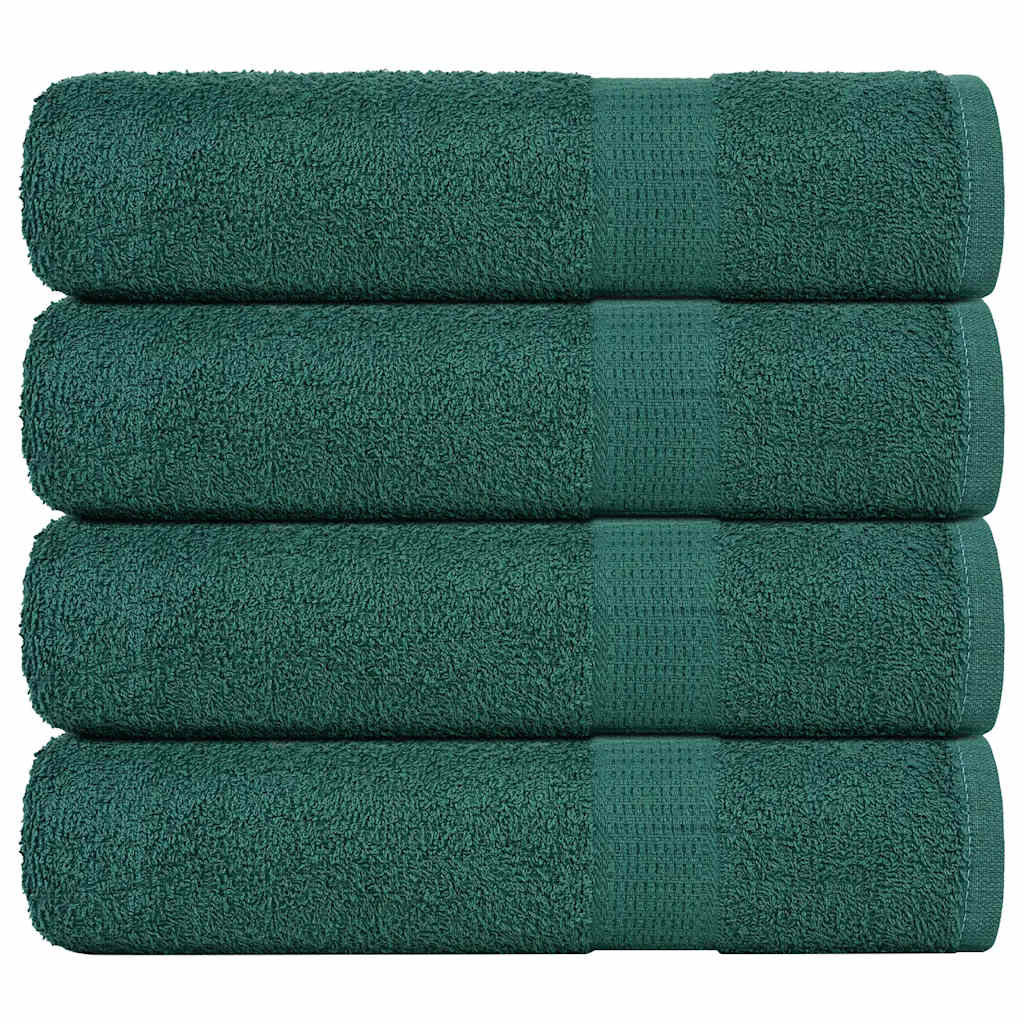 vidaXL Toallas de mano 4 piezas verde 50x100 cm 360 gsm 100% algodón