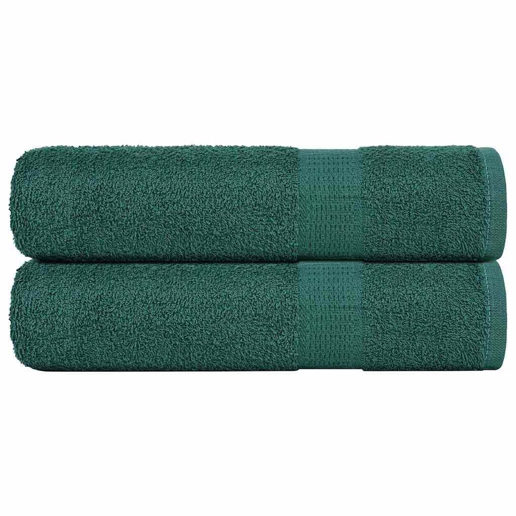 vidaXL Toallas de ducha 2 uds 100% algodón verde 70x140 cm 360 gsm