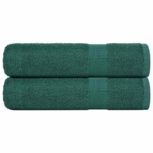 vidaXL Toallas de ducha 2 uds 100% algodón verde 70x140 cm 360 gsm