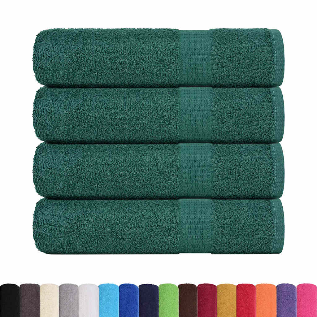 vidaXL Toallas de baño 4 uds verde 100x150 cm 360 gsm 100% algodón