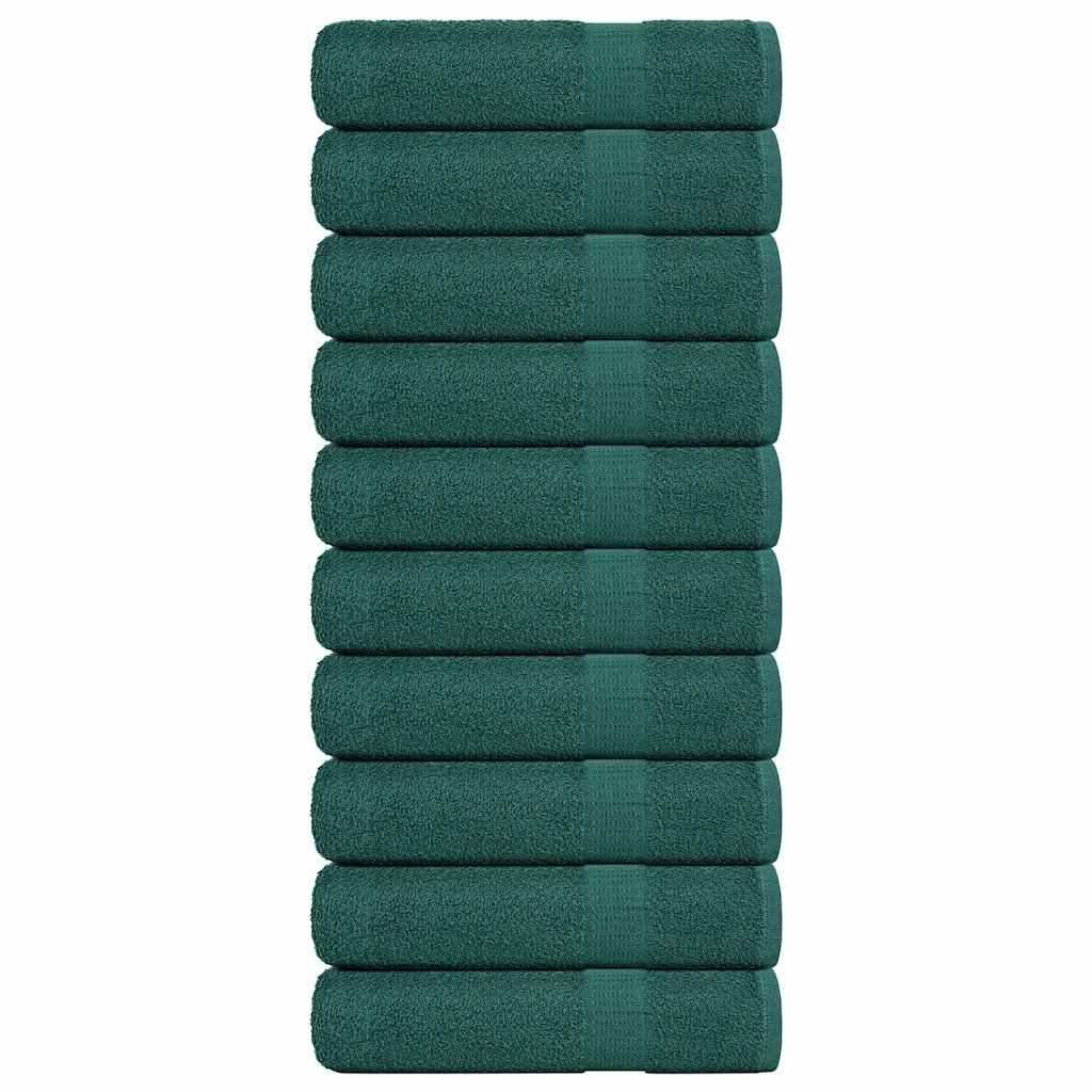 vidaXL Toallas de baño 10 uds verde 100x150 cm 360 gsm 100% algodón