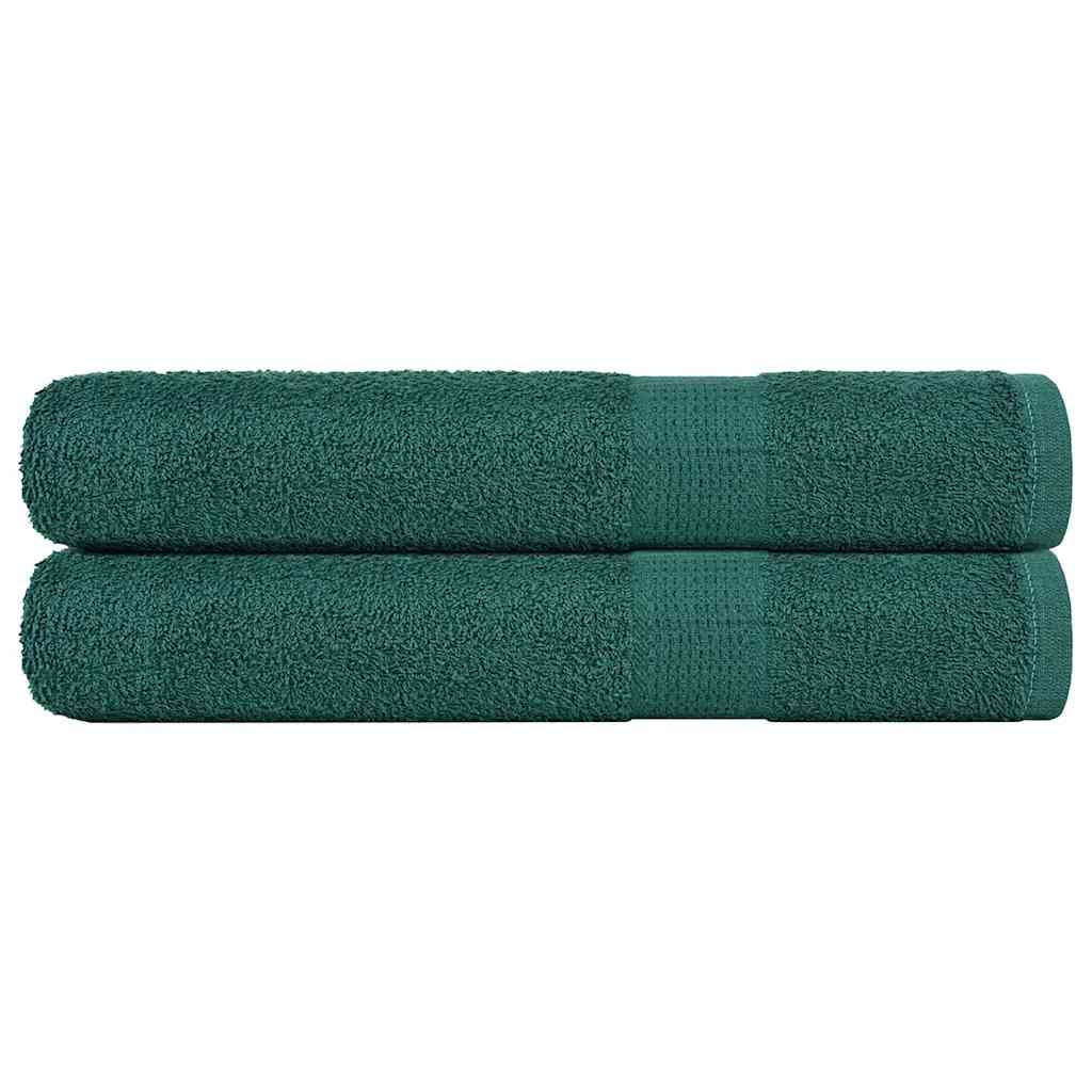 vidaXL Toallas de sauna 2 uds 100% algodón verde 80x200 cm 360 gsm