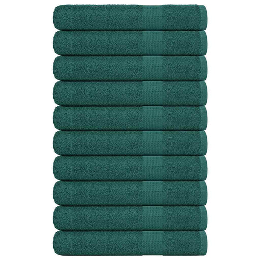 vidaXL Toallas de sauna 10 uds 100% algodón verde 80x200 cm 360 gsm