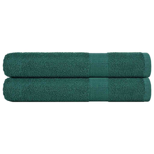 vidaXL Toallas 2 uds verde 100x200 cm 360 gsm 100% algodón