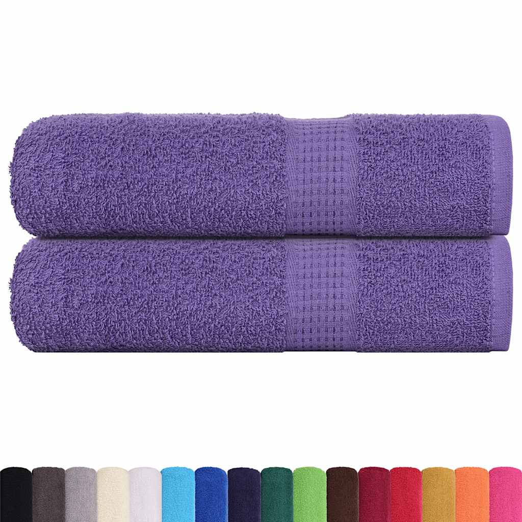 vidaXL Toallas de baño 2 uds morado 100x150 cm 360 gsm 100% algodón