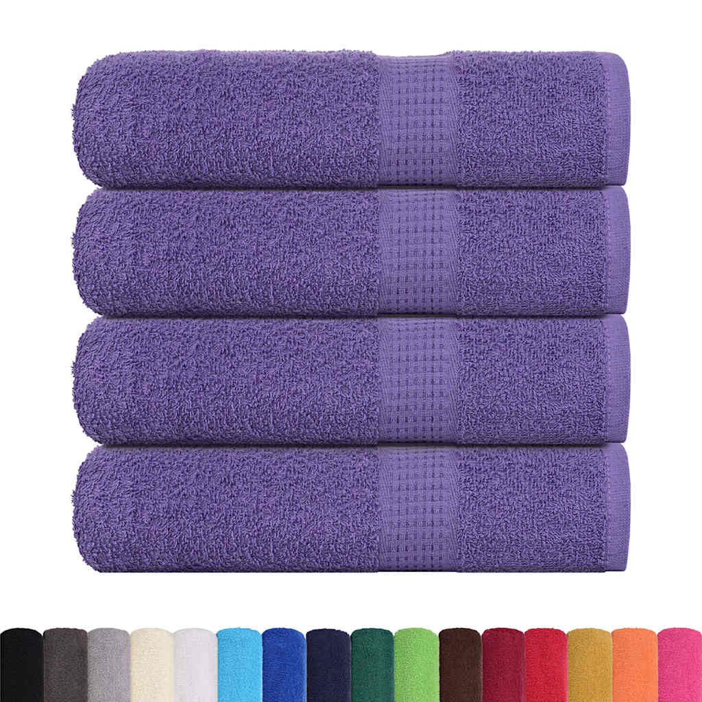 vidaXL Toallas de baño 4 uds morado 100x150 cm 360 gsm 100% algodón