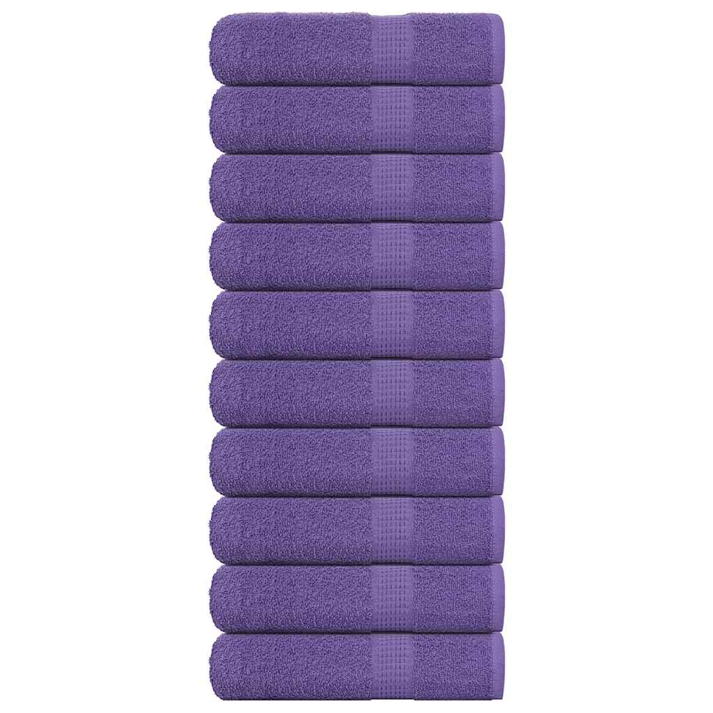 vidaXL Toallas de baño 10 uds morado 100x150 cm 360 gsm 100% algodón