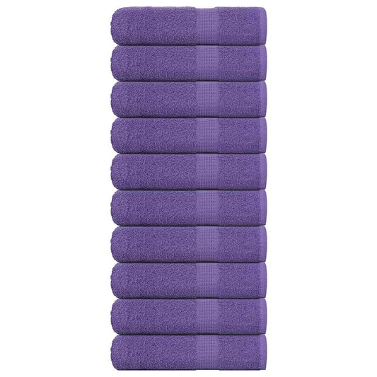 vidaXL Toallas de baño 10 uds morado 100x150 cm 360 gsm 100% algodón