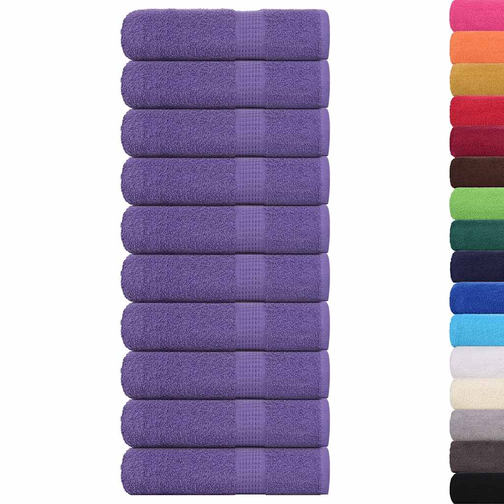 vidaXL Toallas de baño 10 uds morado 100x150 cm 360 gsm 100% algodón