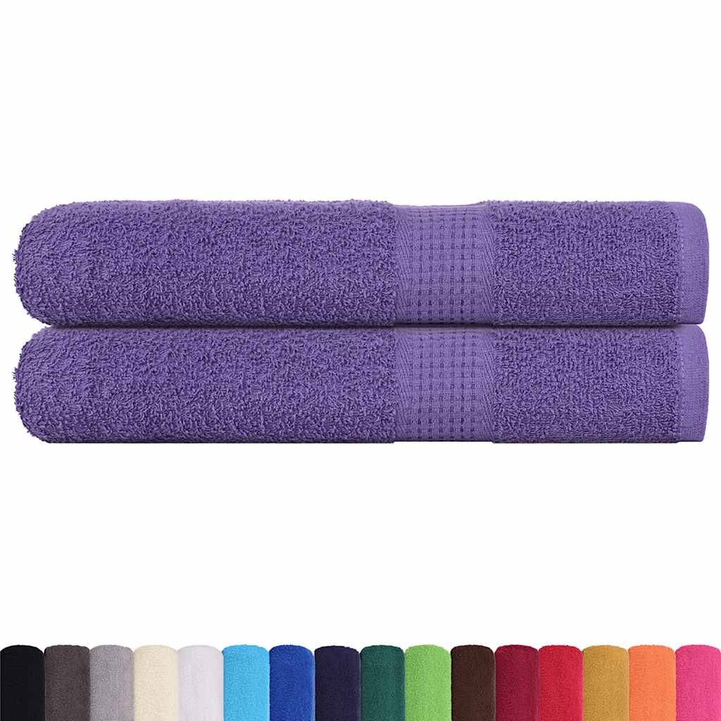 vidaXL Toallas de sauna 2 uds 100% algodón morado 80x200 cm 360 gsm