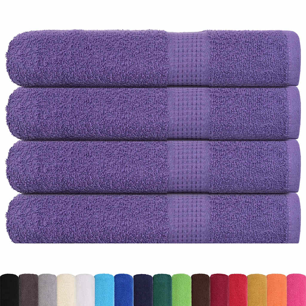 vidaXL Toallas de sauna 4 uds 100% algodón morado 80x200 cm 360 gsm