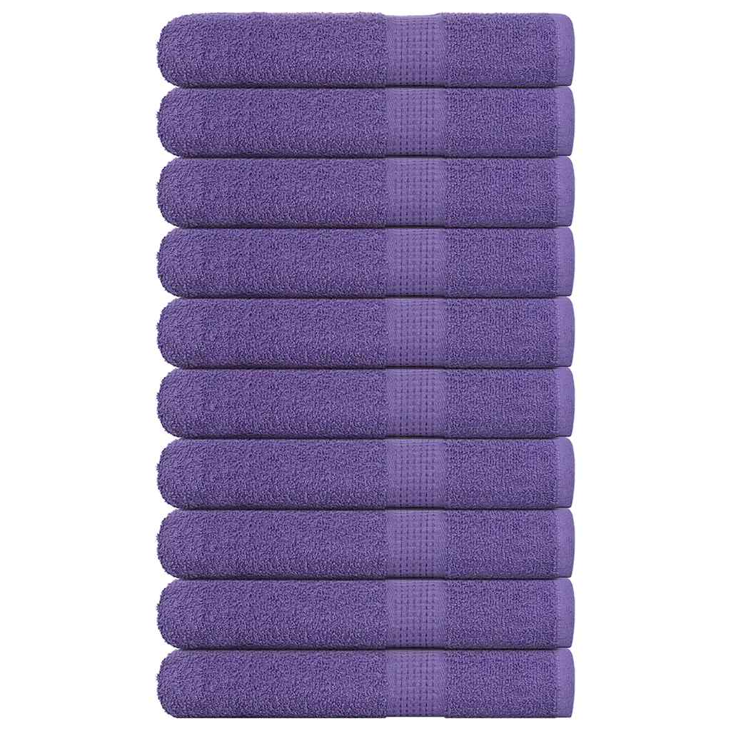 vidaXL Toallas de sauna 10 uds 100% algodón morado 80x200 cm 360 gsm