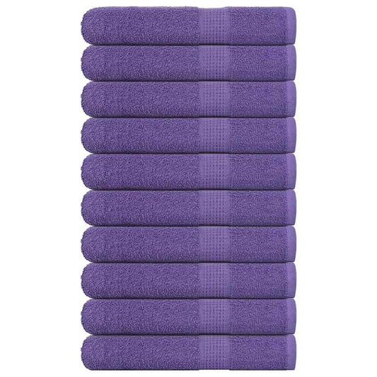 vidaXL Toallas de sauna 10 uds 100% algodón morado 80x200 cm 360 gsm