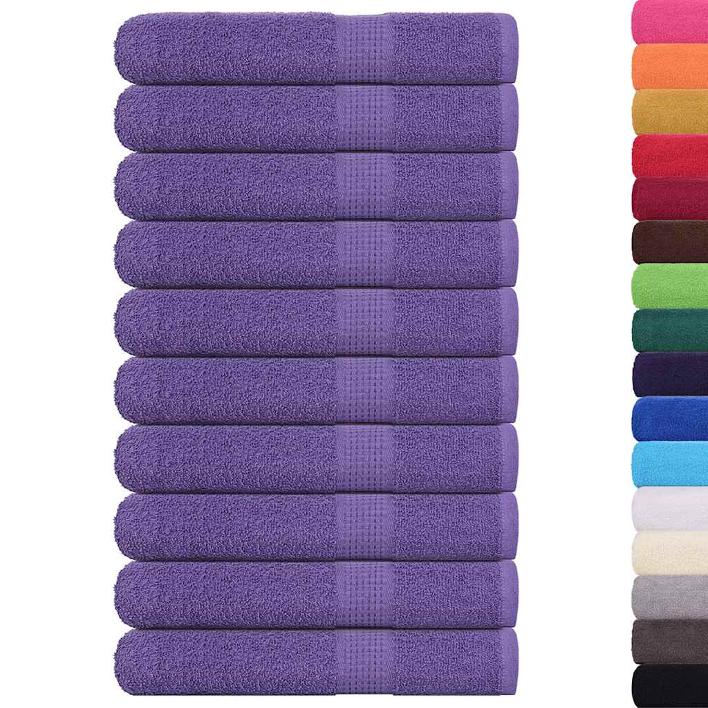 vidaXL Toallas de sauna 10 uds 100% algodón morado 80x200 cm 360 gsm