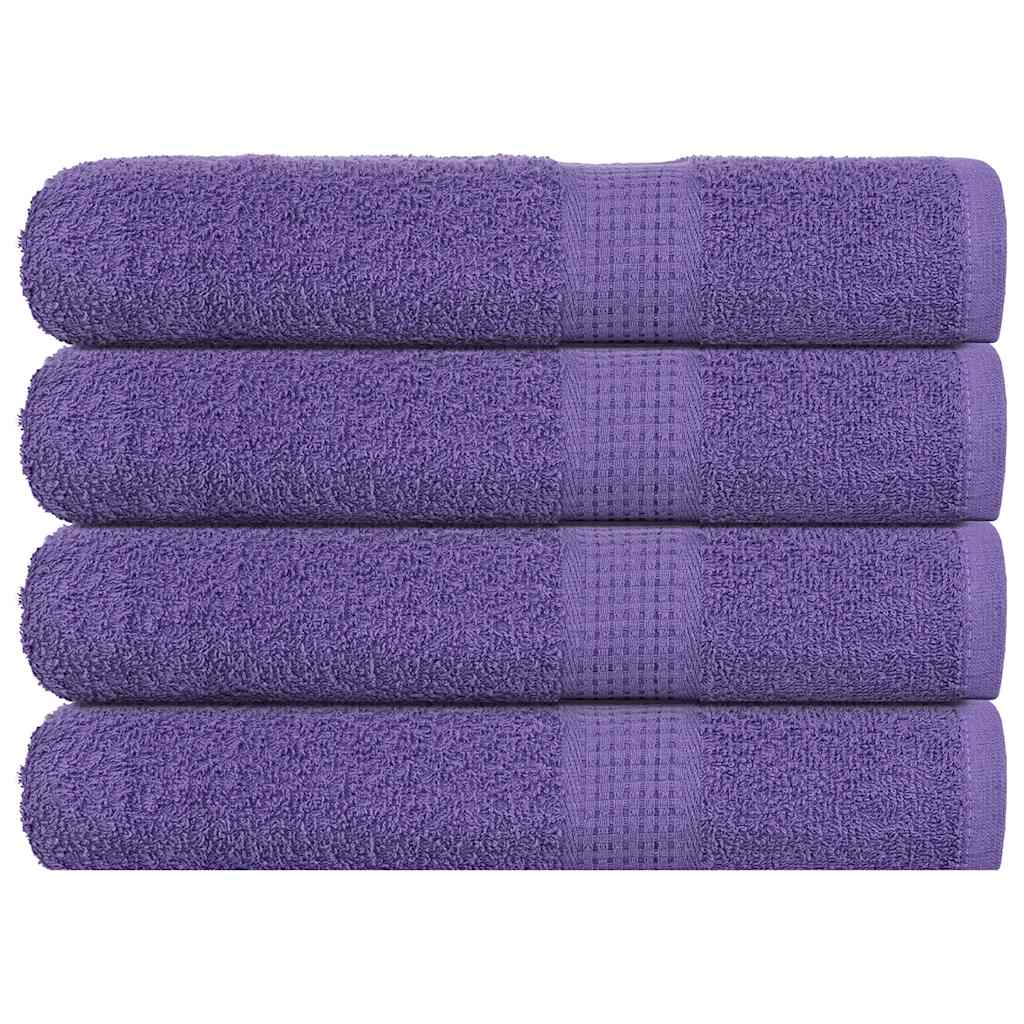 vidaXL Toallas 4 uds 100% algodón morado 100x200 cm 600 gsm