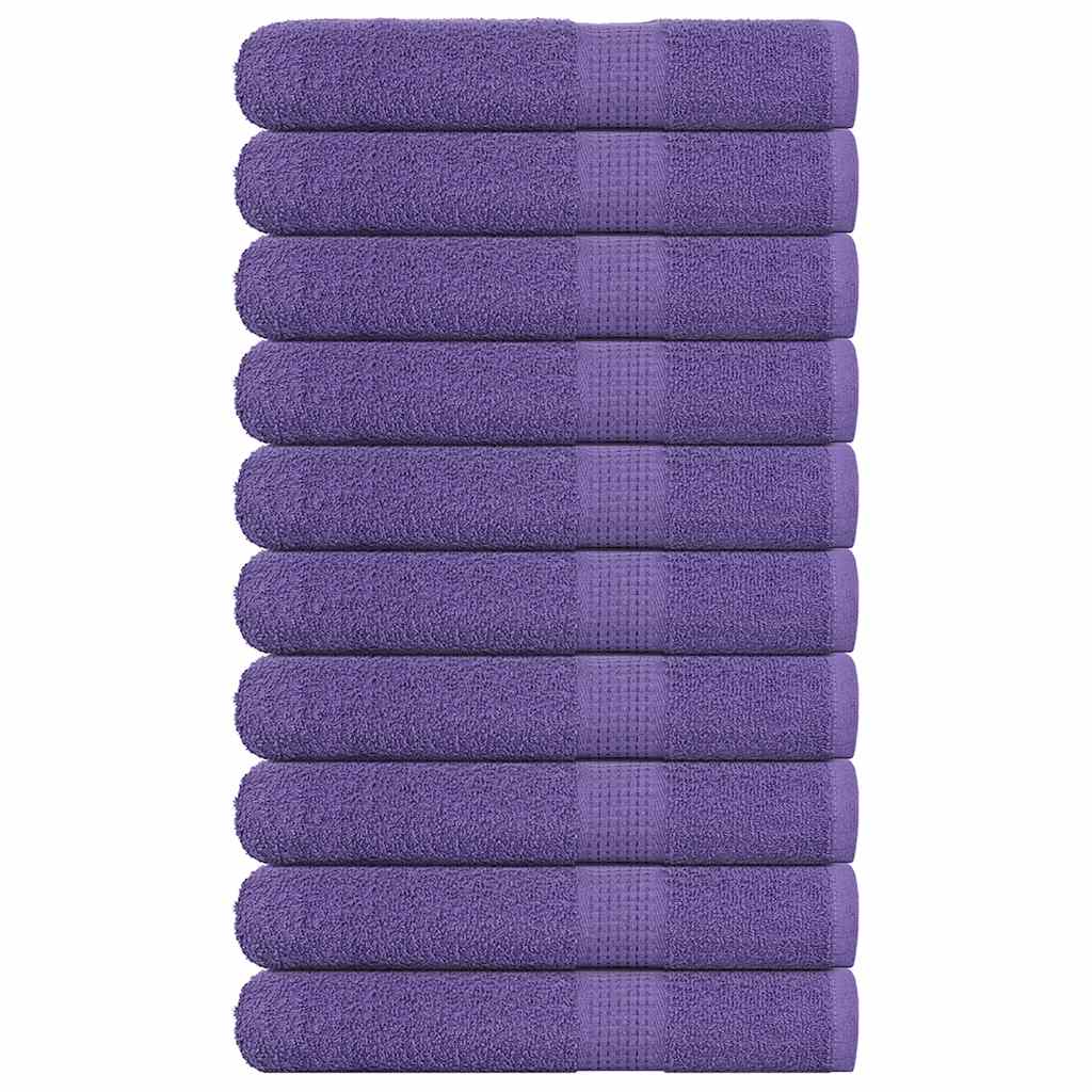 vidaXL Toallas 10 uds 100% algodón morado 100x200 cm 600 gsm