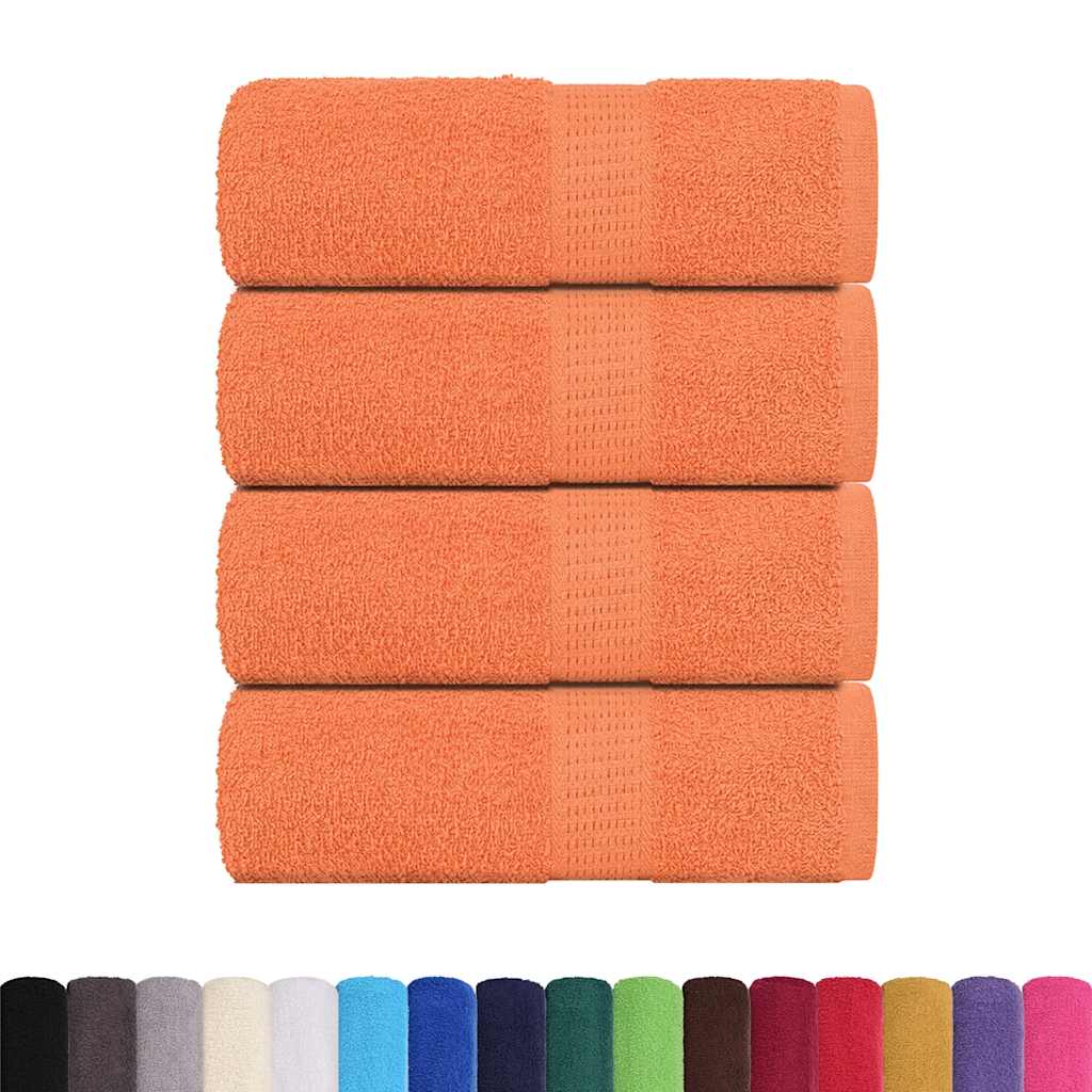 vidaXL Toallas de jabón 4 uds naranja 30x30 cm 360 gsm 100% algodón