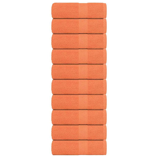 vidaXL Toallas de jabón 10 uds naranja 30x30 cm 360 gsm 100% algodón